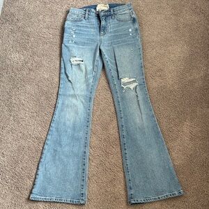 Altar'd State Light Blue Distressed Flare Jeans